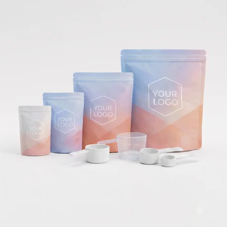 Doypack, flat bottom pouch, flowpack, merilne žličke in spouted pouch, embalaža po meri